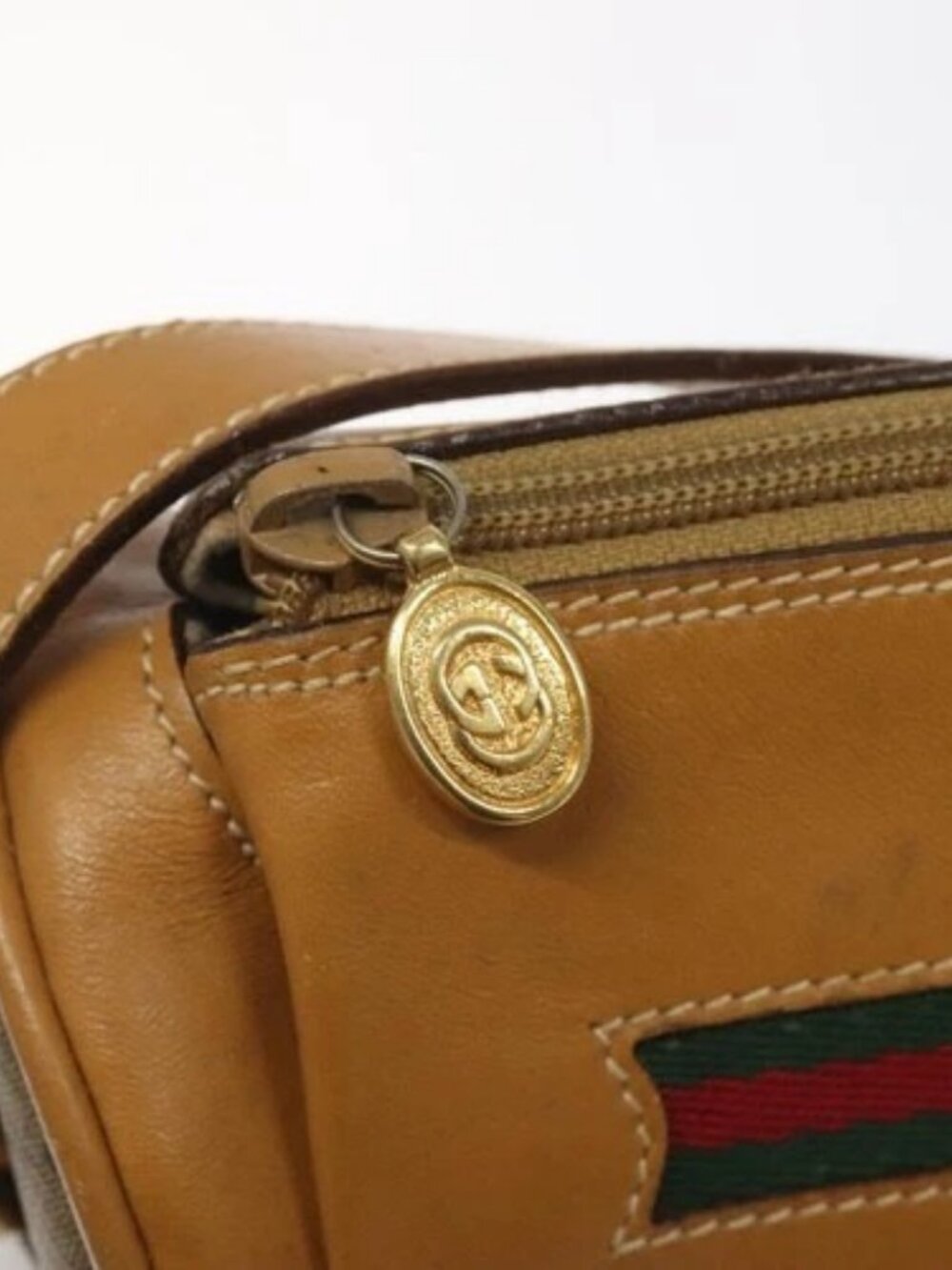 GUCCI Micro GG Supreme Web Sherry Line Bag PVC Brown 001 115 0918 Auth BA352 - Picture 13 of 16